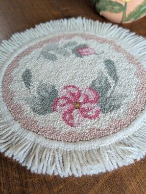 🌸VTG Handmade Victorian Decorative Tufted Doily Antique Cottagecore Feminine